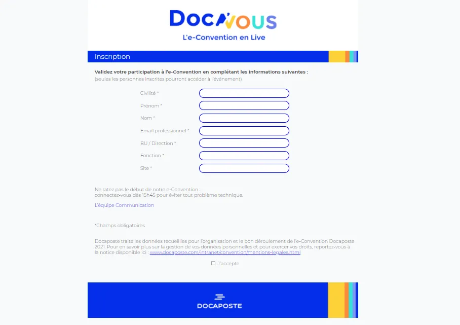 Plateforme d'inscription événementielle — site généré par IA