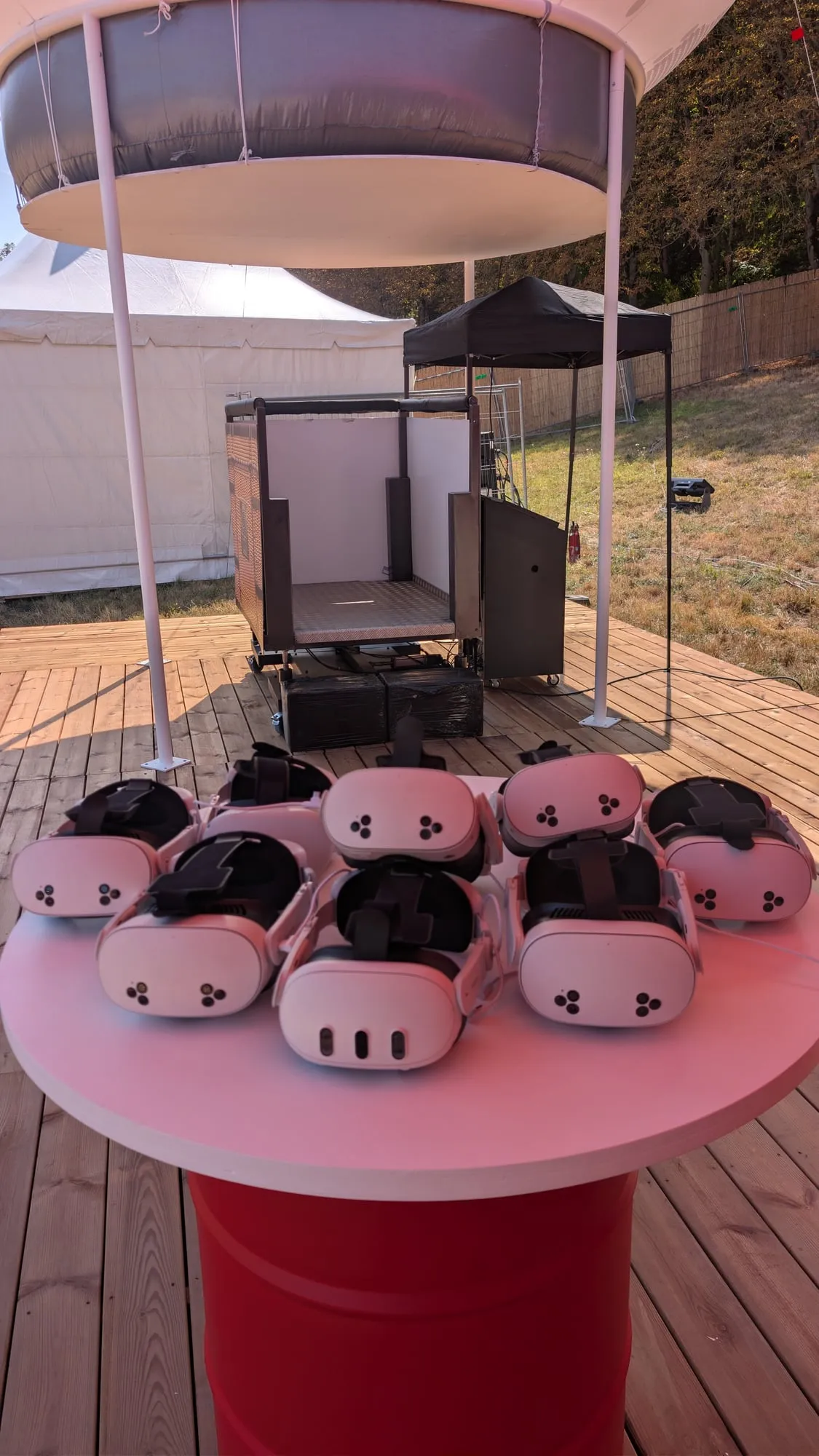 Casques Meta Quest prêts pour l'expérience VR montgolfière