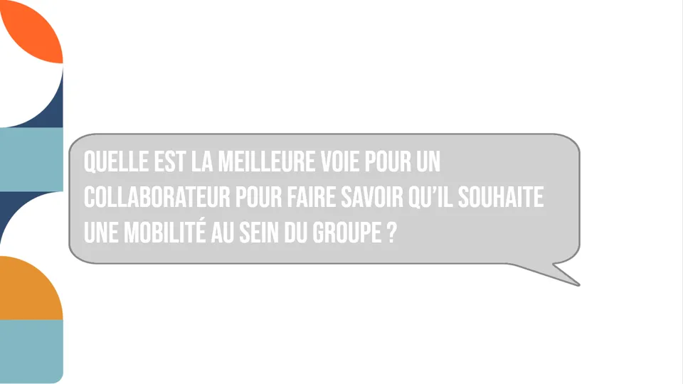 Module Q&A — question sur la mobilité interne projetée sur écran