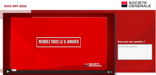 Société Générale — Kick Off diffusé avec StreamActif