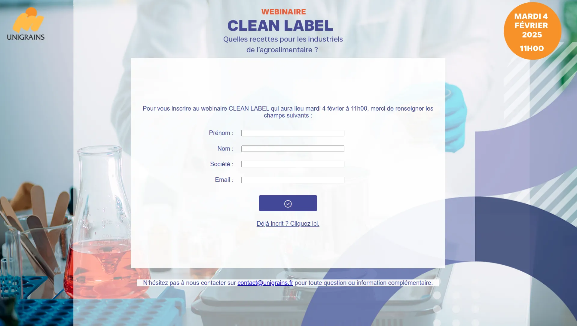 Unigrains — plateforme d'inscription